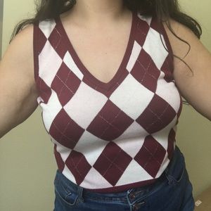 New York & Company Argyle Sweater Vest/Tank Top